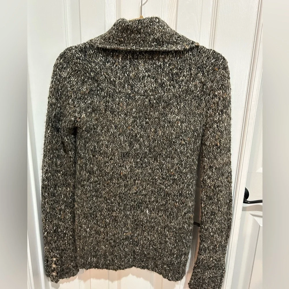 BKE Gray Speckled Button Front Collared Open Cardigan Sweater S - Picture 5 of 5